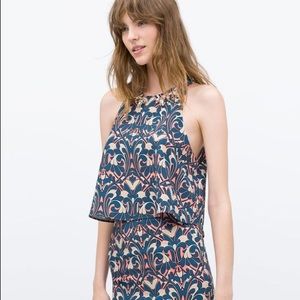 Zara Woman Halter Neck Top with Jewel Detail Size S